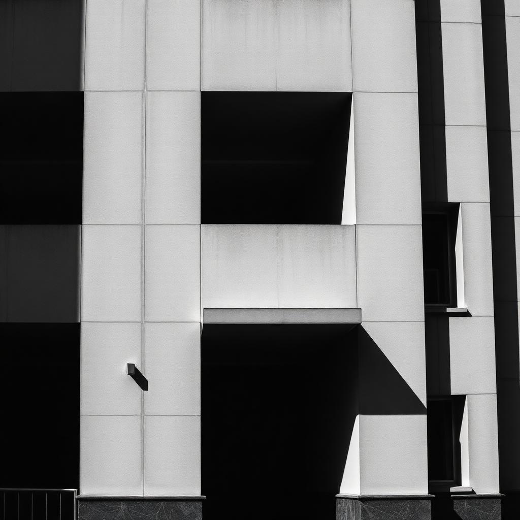 Brutalist concrete facade, studio perspective